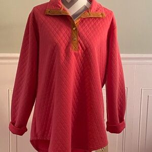 Simply Southern Pink and Orange Quilted Sweater